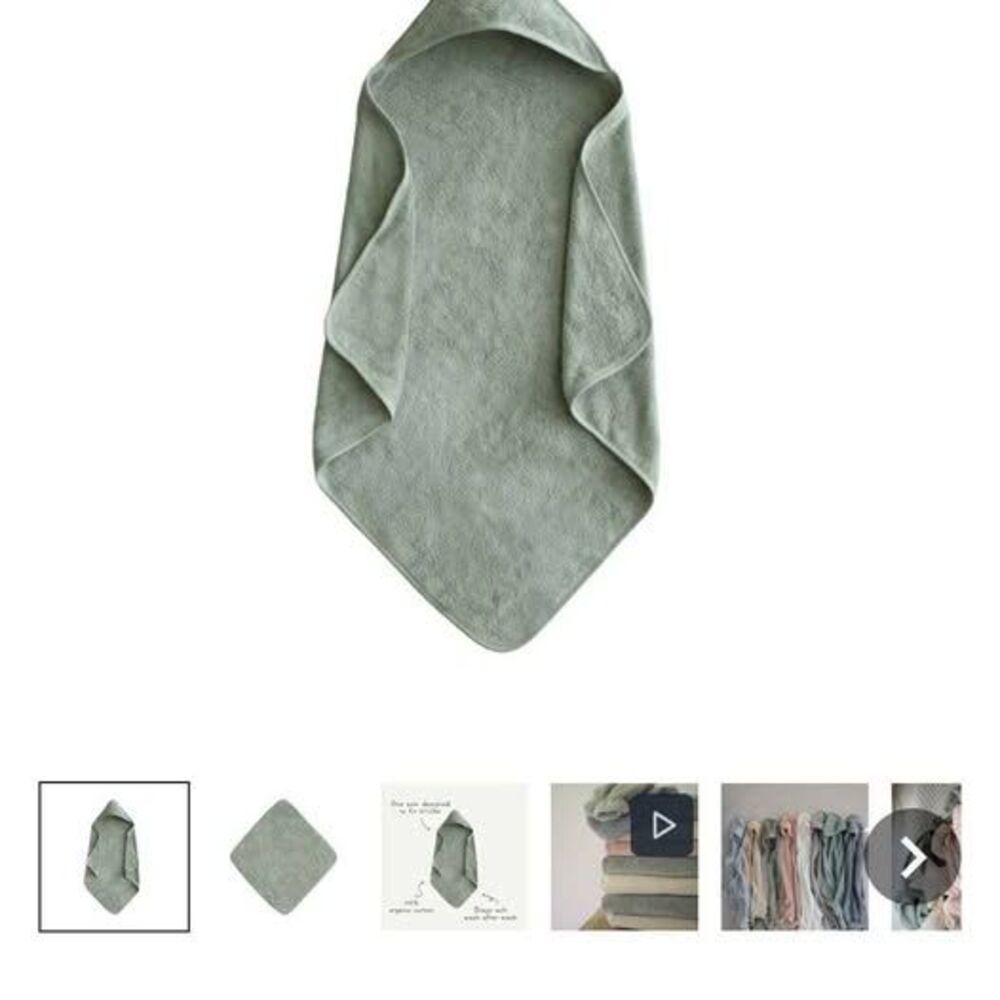 3 Mushie Hooded Bath Towels (sold as lot only)